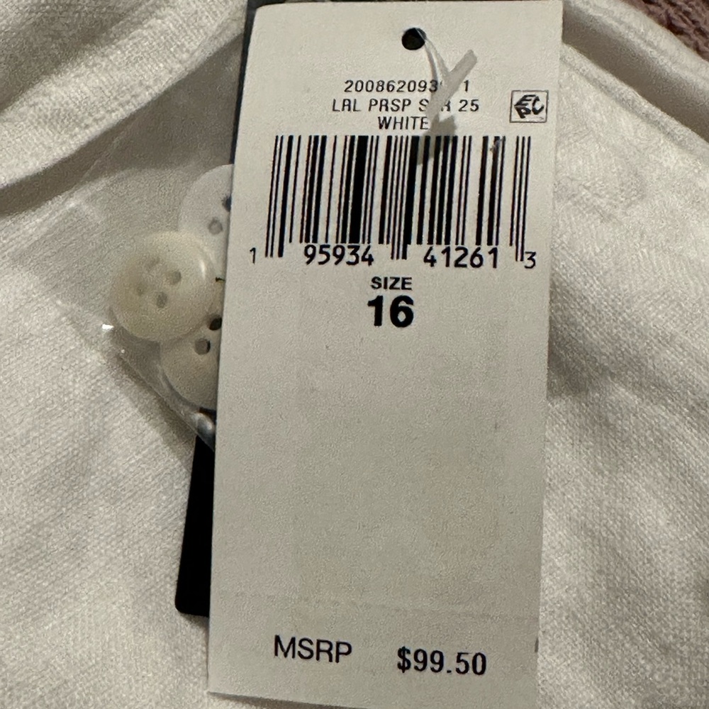 Lauren Ralph Lauren White Linen Belted Shorts NWT - Picture 10 of 10